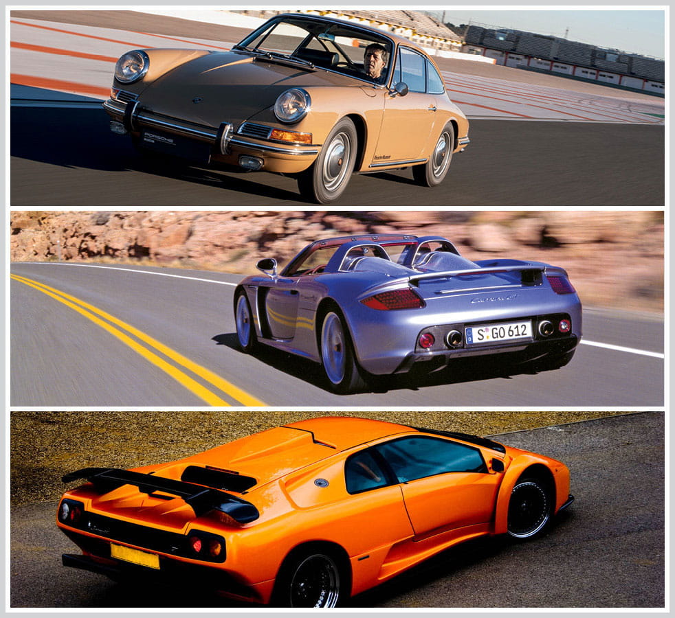 The 100 best classic cars: Porsche 911, Porsche Carrera GT, Lamborghini Diablo GT